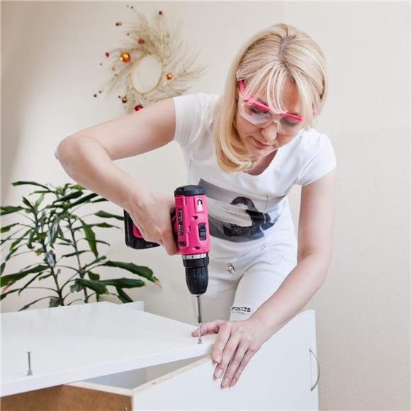 Pink Cordless Drill Set - Electric Screwdriver Cordless Drill Kit for Women - Picture 6 of 6